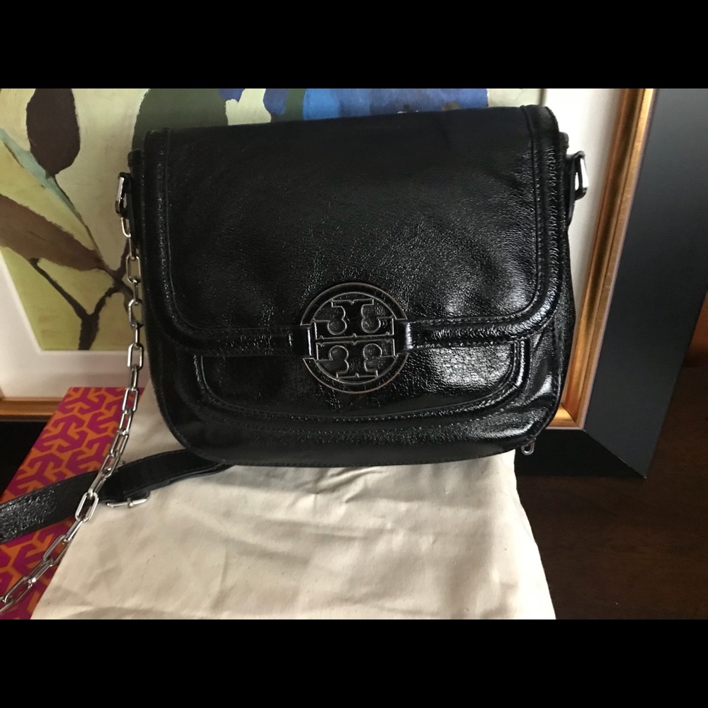 Tory Burch Black Saddlebag handbag